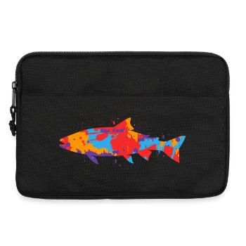 Forellen Angeln bunt Forellenangler Angler Forelle - Laptoptasche 13" - Schwarz - Vorne