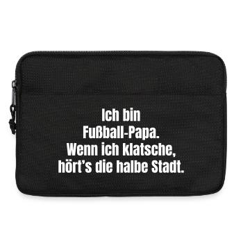 Ich bin Fußball-Papa Spruch - Laptoptasche 13" - Schwarz - Vorne