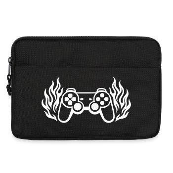 Manette Flames, graphismes de manette en flammes - Sacoche pour ordinateur portable 13 pouces - noir - Devant