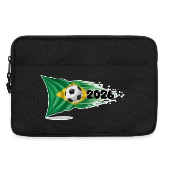 Brazil Flag 2026 Soccer - Laptop bag 13" - black - Front