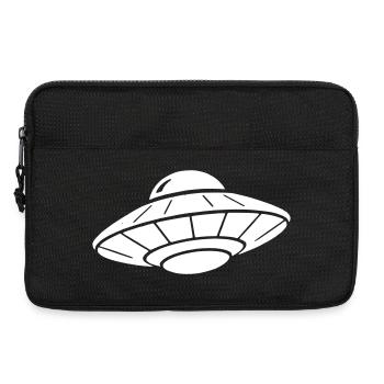 UFO Spaceship Clean Silhouette Vector - Laptop bag 13" - black - Front