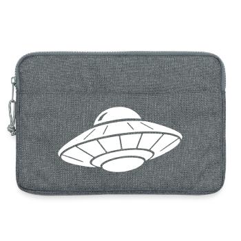 Vecteur de silhouette propre du vaisseau spatial OVNI - Sacoche pour ordinateur portable 13 pouces - gris chiné - Devant