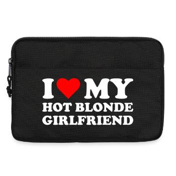 I love my blonde girlfriend - Laptop bag 13" - black - Front