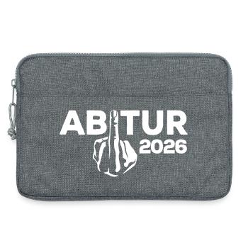 ABI 2026 Mittelfinger Abitur - Geschenk - Laptoptasche 13" - Grau meliert - Vorne