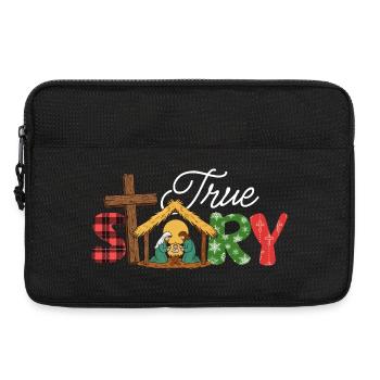 Wahre Geschichte Jesus Cross Christian Easter Faith - Laptoptasche 13" - Schwarz - Vorne