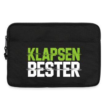 Klapsenbester Durchgeknallt Irrenhaus Büro Spruch - Laptoptasche 13" - Schwarz - Vorne