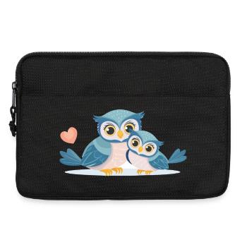 Owl mom with child - Laptop bag 13" - black - Front