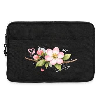Apfelblüten Zweig mit Graffiti Akzenten   - Laptoptasche 13" - Schwarz - Vorne