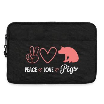 Paix Amour Cochons Paix Amour Cochons Cœur - Sacoche pour ordinateur portable 13 pouces - noir - Devant