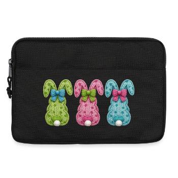 Osterhasen Osterhäschen 3 Hasen Faux Yarn Ostern - Laptoptasche 13" - Schwarz - Vorne