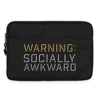 Avertissement : Socialement maladroit Drôle social Maladroit - Sacoche pour ordinateur portable 13 pouces - noir - Devant