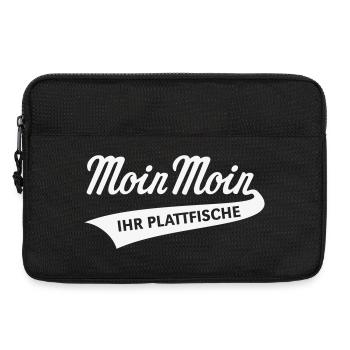 Moin Moin – Ihr Plattfische (Plattdeutsch / White) - Laptoptasche 13" - Schwarz - Vorne