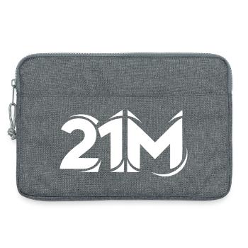 Limite d’approvisionnement de 21M Bitcoin Lettres minimales - Sacoche pour ordinateur portable 13 pouces - gris chiné - Devant
