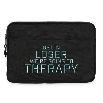 Get In Loser We're Going To Therapy Therapie Logo - Laptop bag 13" - black - Front