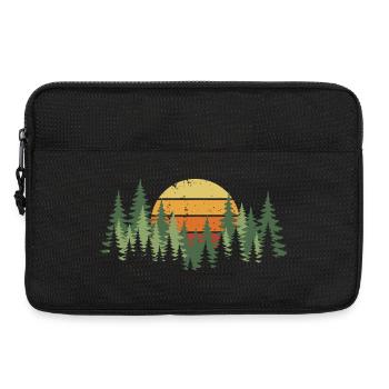 Forest Sunset Nature Trees Hiking Camping - Laptop bag 13" - black - Front