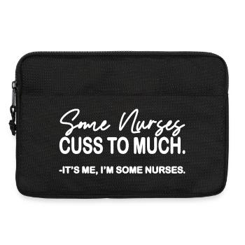 Nurse Cuss Too Much Tee - Laptop bag 13" - black - Front