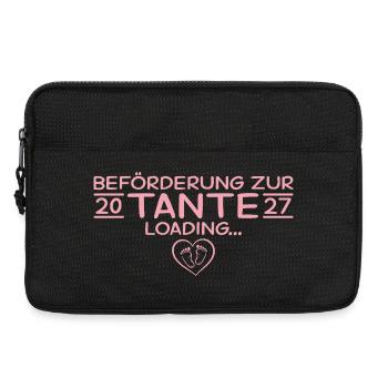 Befördert zur Tante 2027 – Babyparty Geschenk - Laptoptasche 13" - Schwarz - Vorne