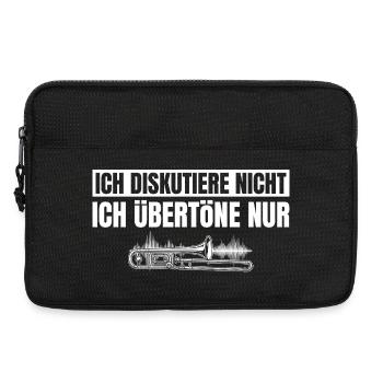Posaune Ich diskutiere nicht Ich übertöne nur - Laptoptasche 13" - Schwarz - Vorne