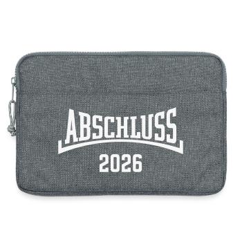 Abschluss 2026 (Schulabschluss 26 / Konkav / W) - Laptoptasche 13" - Grau meliert - Vorne