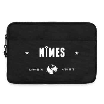 Nimes France Coordonnées Gps Blanc - Sacoche pour ordinateur portable 13 pouces - noir - Devant