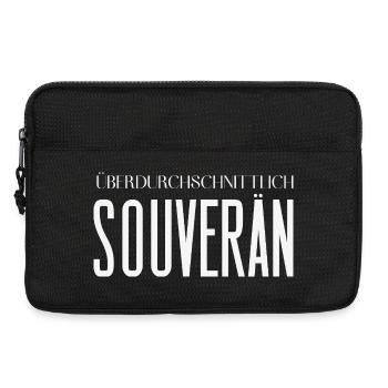 Überdurchschnittlich souverän – Statement Motiv - Laptoptasche 13" - Schwarz - Vorne