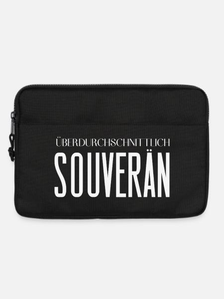 Überdurchschnittlich souverän – Statement Motiv - Laptoptasche 13" - Schwarz