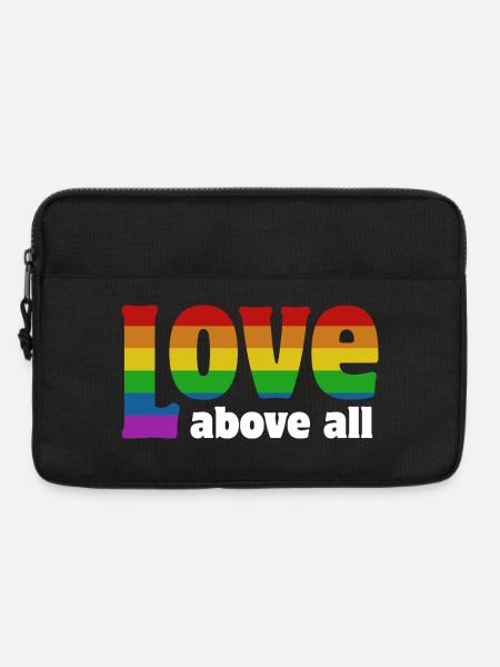 Love Above All | Regenbogen Pride Design - Laptoptasche 13" - Schwarz