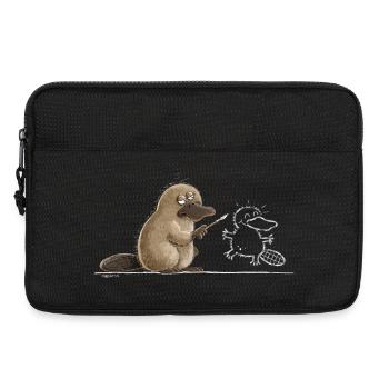 Schnabeltier Höhlenmalerei Tierhumor Steinzeit - Laptoptasche 13" - Schwarz - Vorne