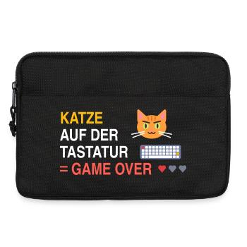 Katze auf der Tastatur = Game Over - Laptoptasche 13" - Schwarz - Vorne