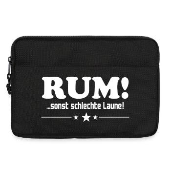 Rum trinken Schlechte Laune Alkohol Saufen Party - Laptoptasche 13" - Schwarz - Vorne