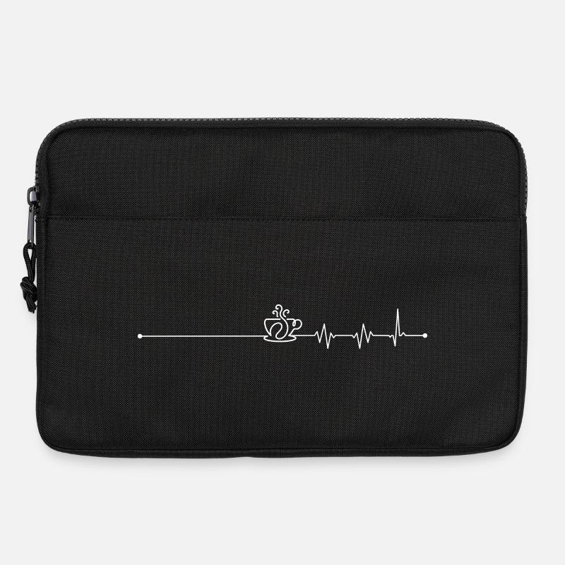 Herzschlag-Kaffee - Laptoptasche 13" - Schwarz
