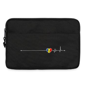 Heartbeat Romania flag - Laptop bag 13" - black - Front