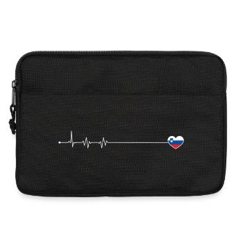 Heartbeat Slowenien Flagge - Laptoptasche 13" - Schwarz - Vorne