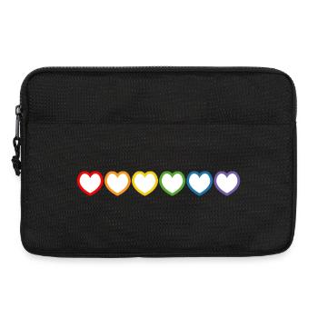 Regenbogen LGBT Herzen white lgbt tshirt - Laptoptasche 13" - Schwarz - Vorne