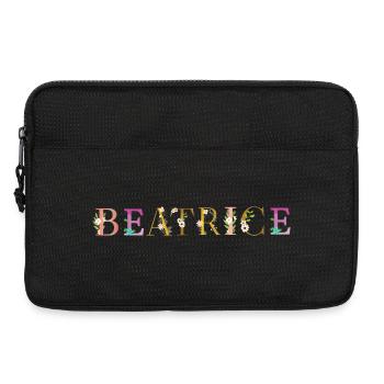 BÉATRICE name adorned with flowers - Laptop bag 13" - black - Front