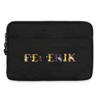 FEDERIK name decorated with flowers - Laptop bag 13" - black - Front