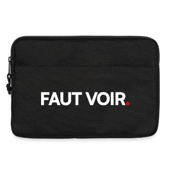 FAUT VOIR | Expression humour minimaliste - Sacoche pour ordinateur portable 13 pouces - noir - Devant