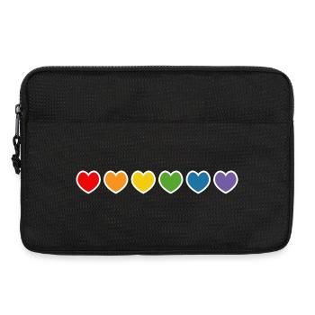LGBT lgbtqi queer Regenbogen herzchen outline - Laptoptasche 13" - Schwarz - Vorne