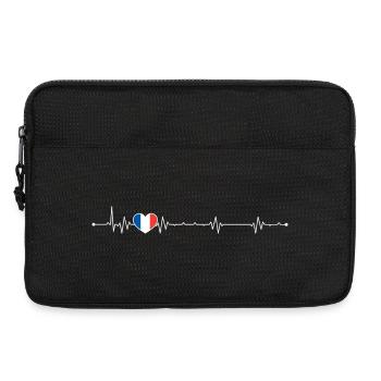 Heartbeat Frankreich Flagge - Laptoptasche 13" - Schwarz - Vorne