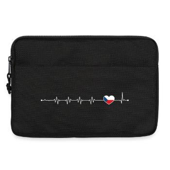 Heartbeat Flagge der Tschechischen Republik - Laptoptasche 13" - Schwarz - Vorne