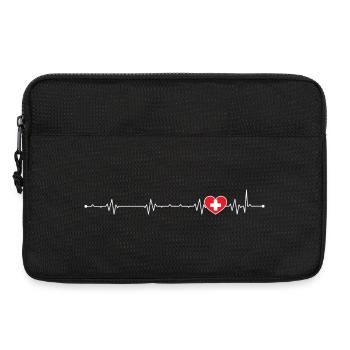 Herzschlag Kreuz Illustration - Laptoptasche 13" - Schwarz - Vorne
