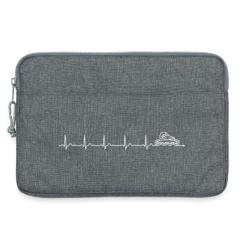 Roller Skater Heartbeat - Laptop bag 13" - heather grey - Front