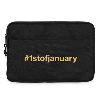 né le 1er janvier Anniversaire anniversaire - Sacoche pour ordinateur portable 13 pouces - noir - Devant