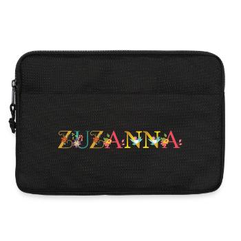 ZUZANNA name decorated with flowers - Laptop bag 13" - black - Front