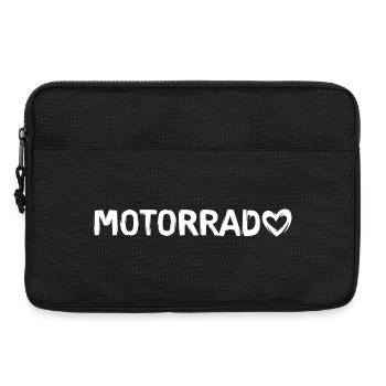 Motorcycle Love - Logo de motard et symbole de cœur - Sacoche pour ordinateur portable 13 pouces - noir - Devant