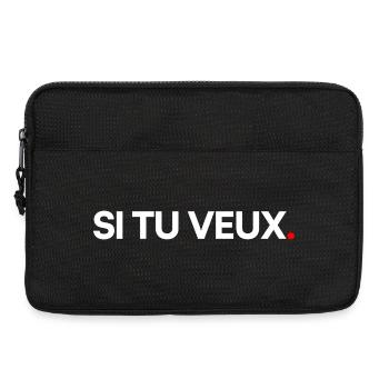 SI TU VEUX | Expression humour minimal - Sacoche pour ordinateur portable 13 pouces - noir - Devant