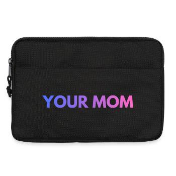 YOUR MOM TEXT PURPLE - Laptop bag 13" - black - Front