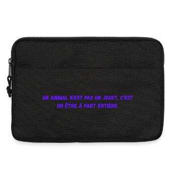 Un_animal_n'est_pas_un_jouet-_c'est_un_être - Sacoche pour ordinateur portable 13 pouces - noir - Devant