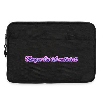 Morgen bin ich motiviert / Lustiges T-Shirt - Laptoptasche 13" - Schwarz - Vorne