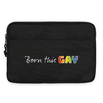 Regenbogen born this gay | LGBT lgbtqi queer - Laptoptasche 13" - Schwarz - Vorne